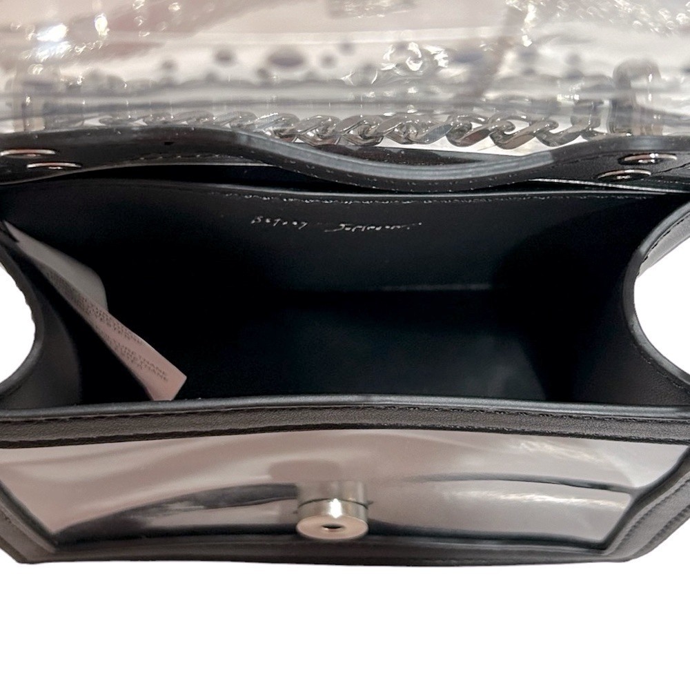 BETSEY JOHNSON Stadium bag Embellished Bow Black Clear Silver bling Like new - Picture 15 of 15